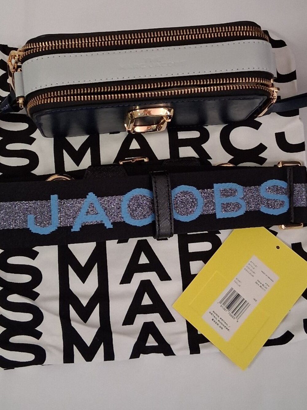 Marc Jacobs The Snapshot Crossbody Bag in Blue Sea Multi Color,  New